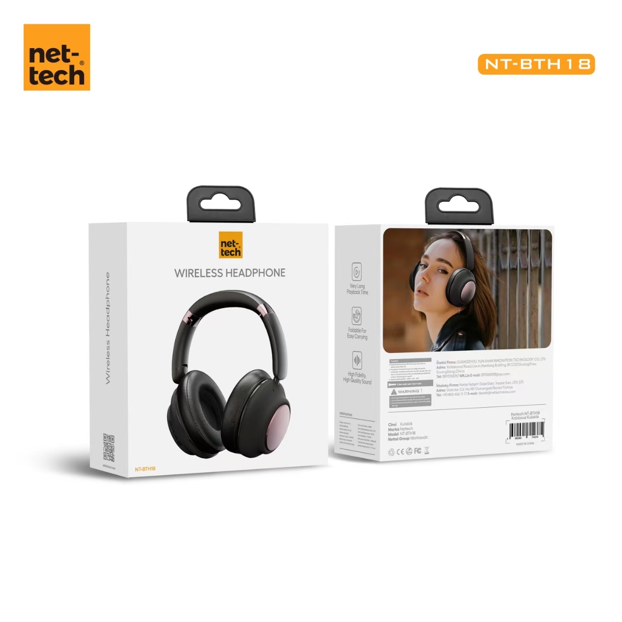 Nettech NT-BTH18 LENYES Kulak Üstü Kulaklık (Siyah) - Görsel 2
