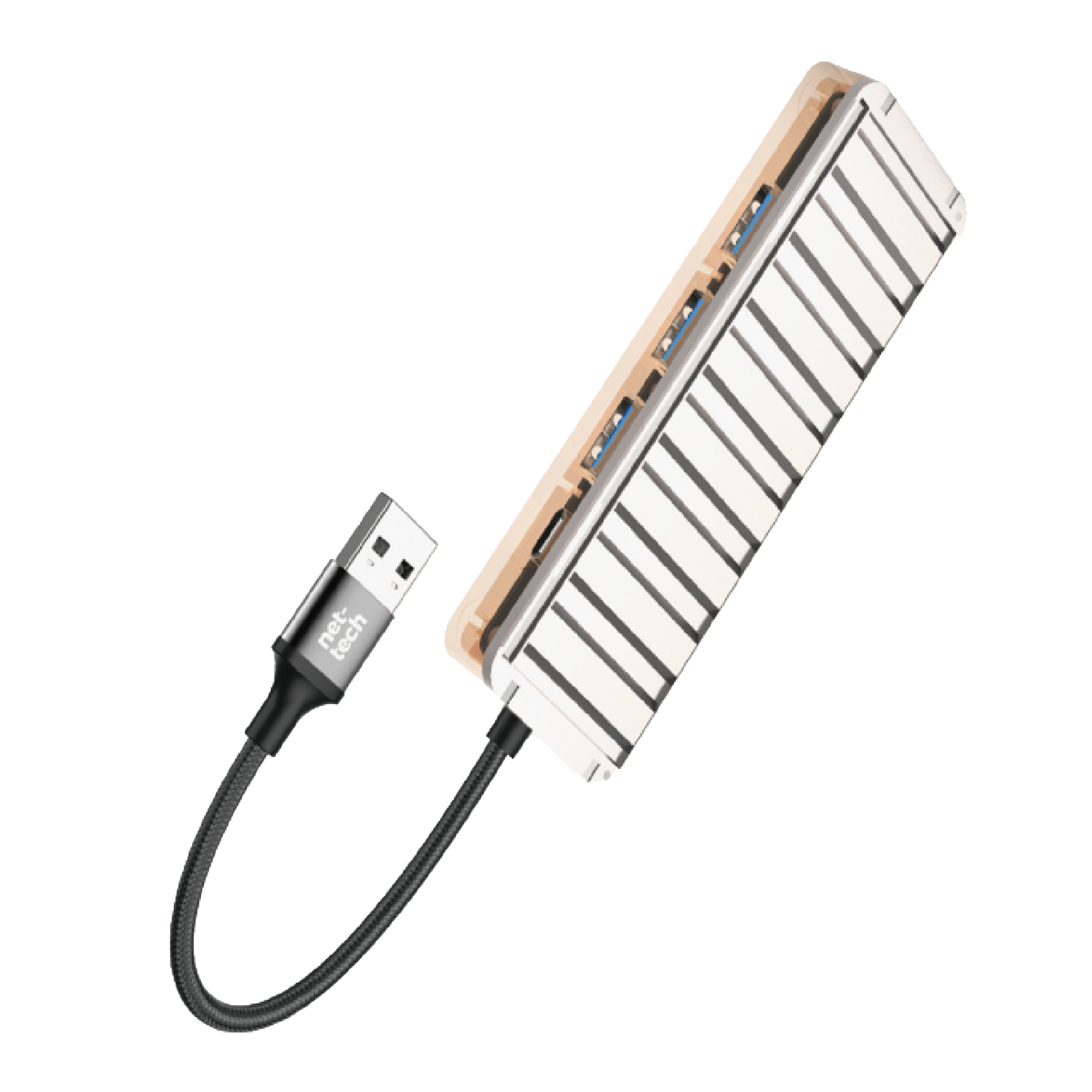 Nettech 5 in 1 USB To Type-c Dönüştürücü (Gri)