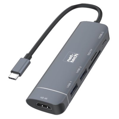 Nettech NT-0T04 USB + Hdmi + SD Kart To Type-C Dönüştürücü