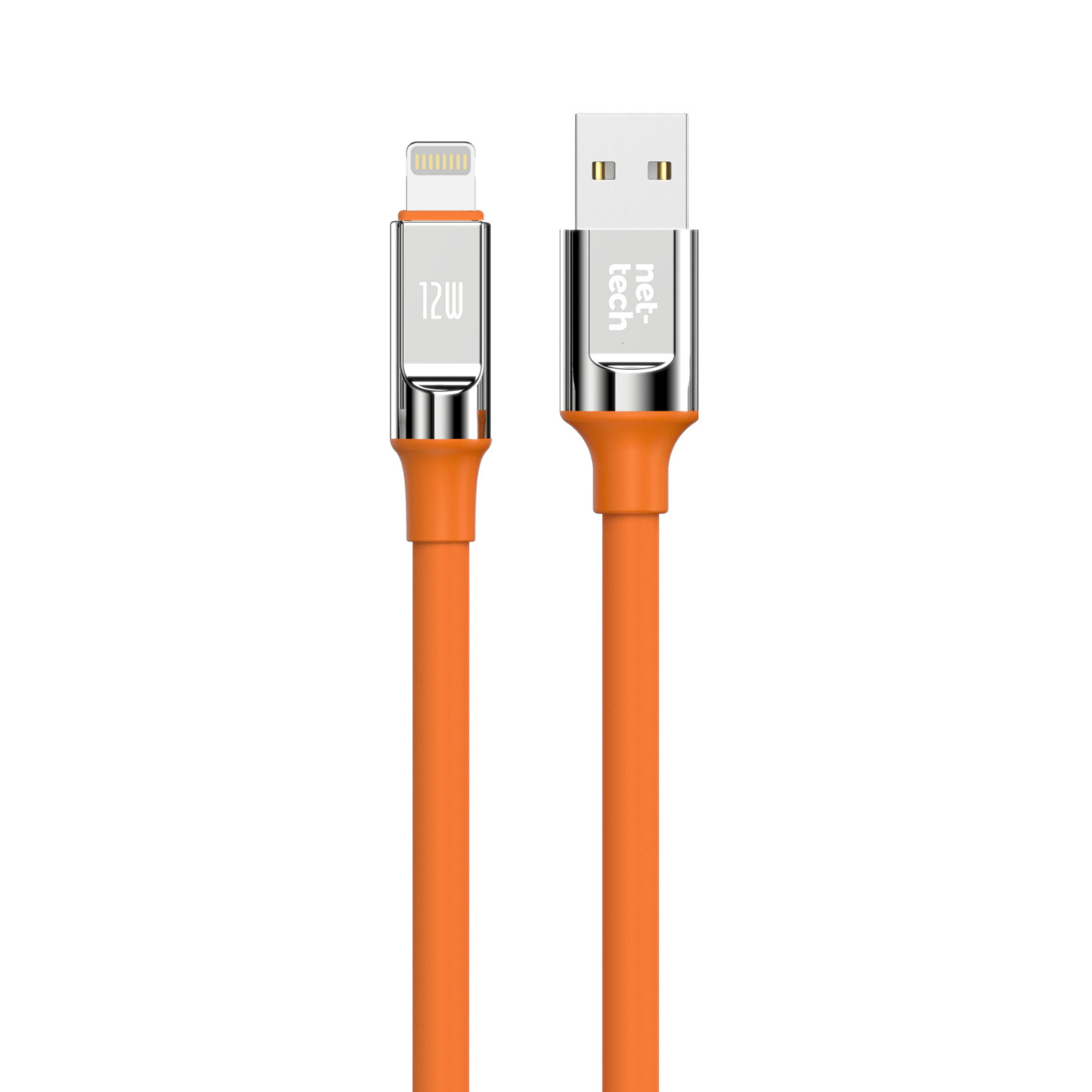Nettech NT-DC28 12W Plastik 100 Cm Lightning Şarj ve Data Kablosu (Turuncu)