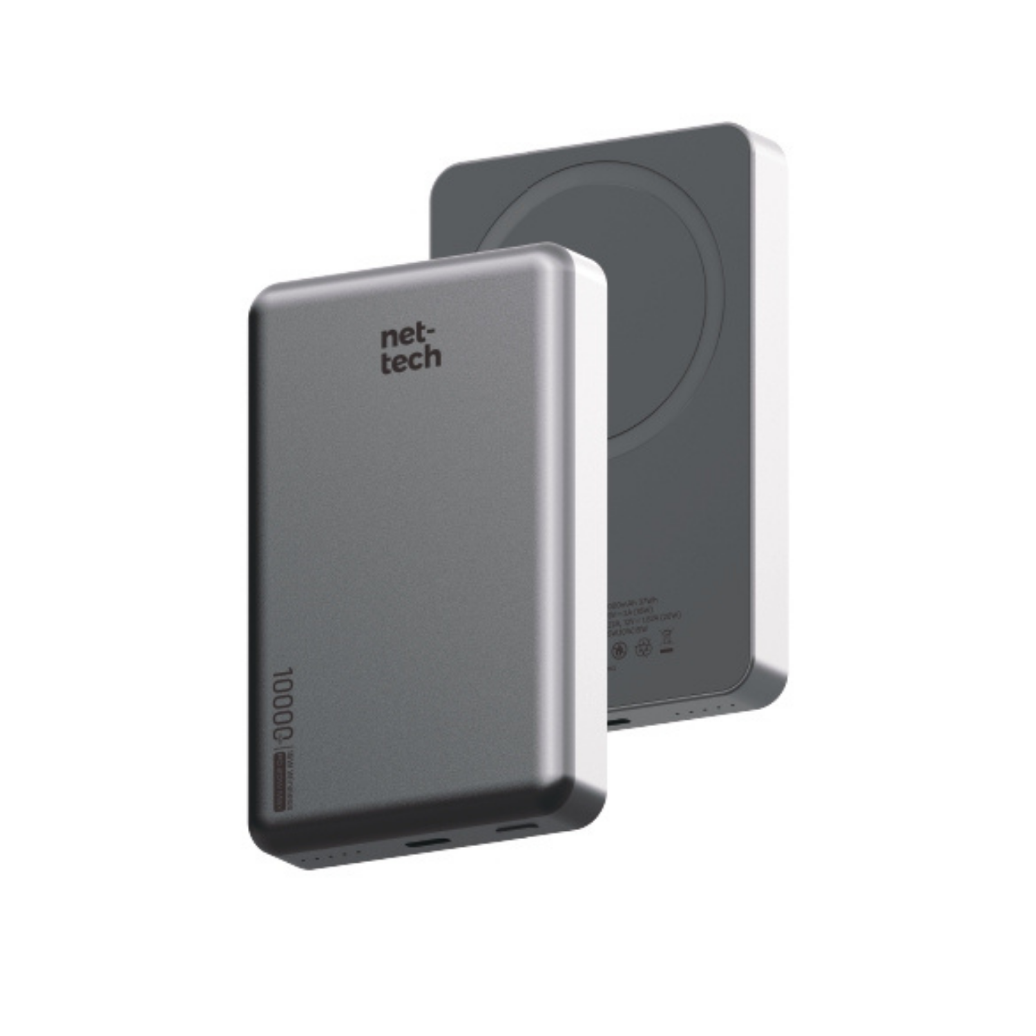 pw42-gri Nettech NT-PW42 20W PD 10000 MAh Magsafe Powerbank - Görsel 1